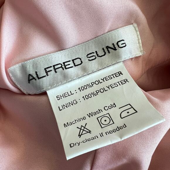 Alfred Sung Dress Size 2 Satin Twill Halter Toasted Sugar Maxi Gown D772 - Picture 2 of 16